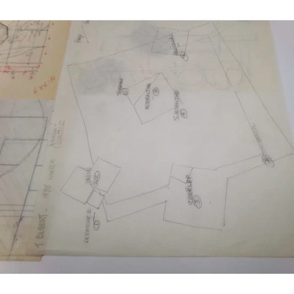 Vintage Original Art Abstract Various Scene on tracing paper - Picture 4 of 9